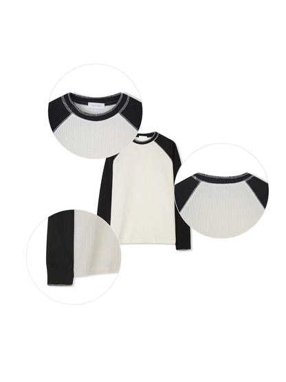 waffle raglan tee(beige/green/black)