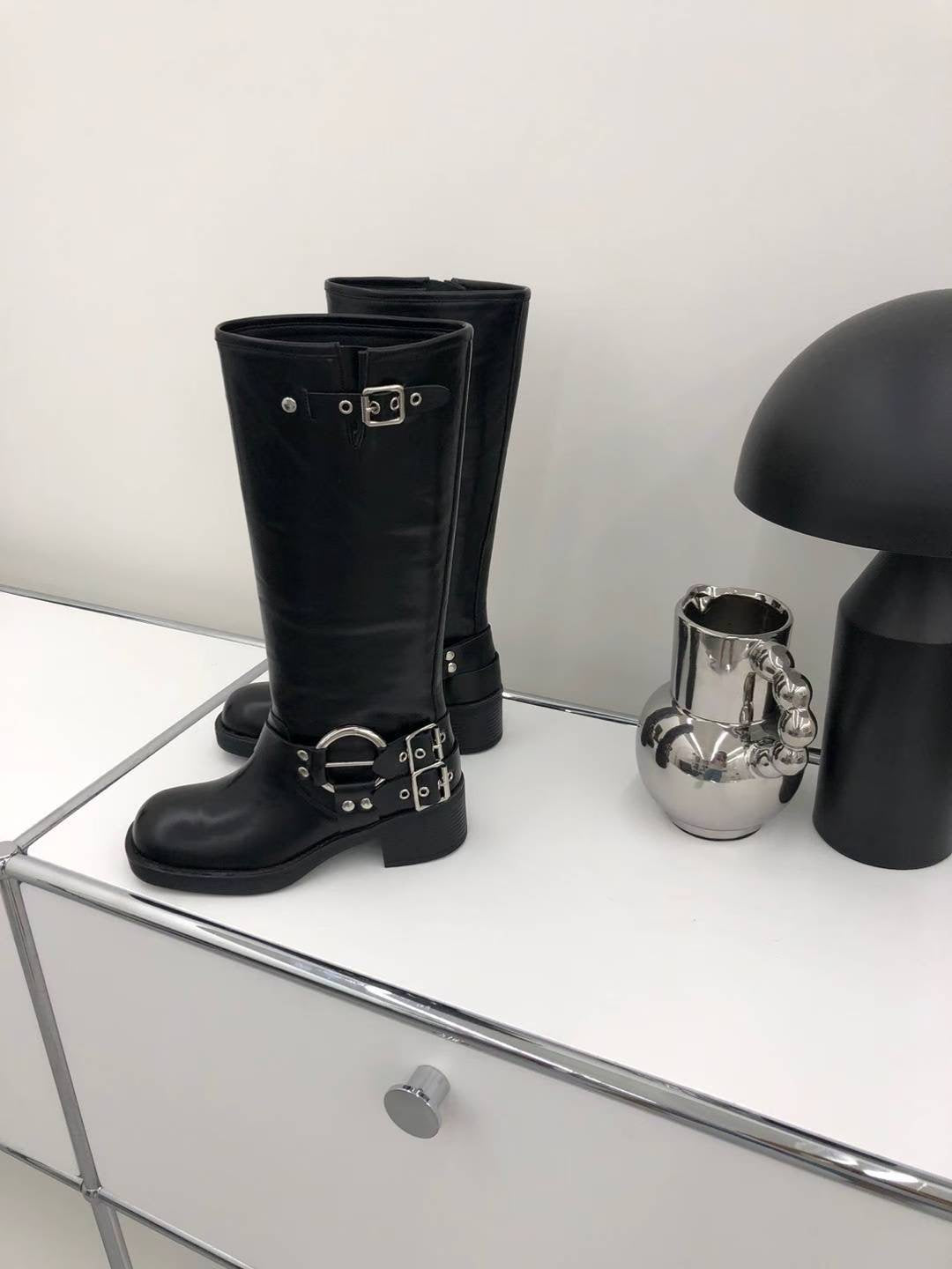 buckle boots (black/brown)(230-250)