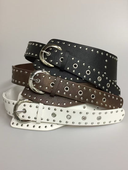 wide faux belt(brown/black)