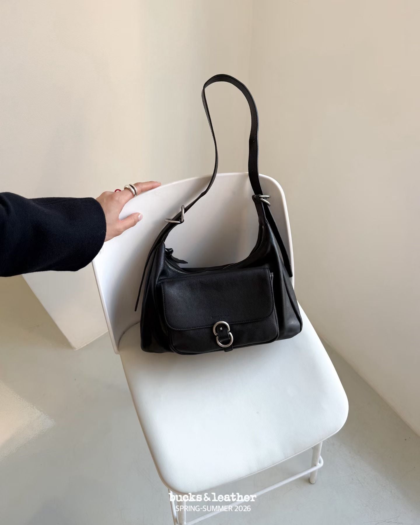 韓國代購：bucks & leather hobo bag