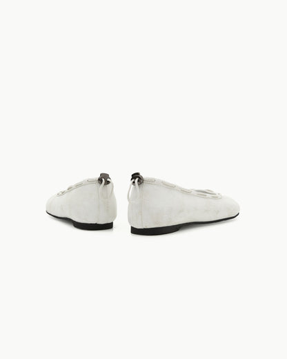 （韓國代購）PAES Leather String Flat ( Vintage White）（225-260）