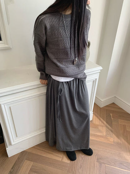 knit pullover with beanie (PRE-ORDER)