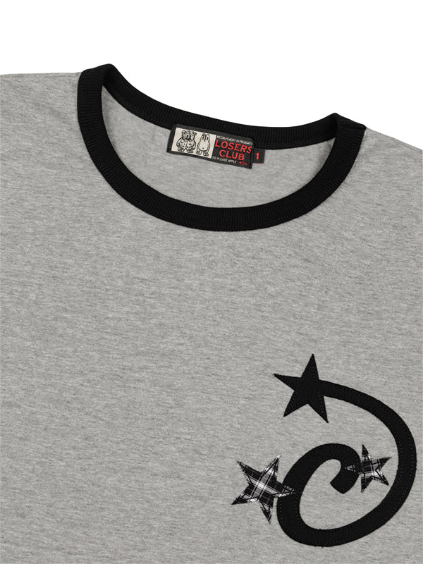 (韓國代購) LOSERSCLUB LSC STAR APPLIQUE CROP RINGER TEE (WHITE/BLACK/GRAY)