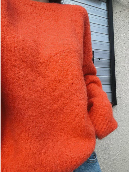 softy knit top (orange/sky blue/pink/grey)