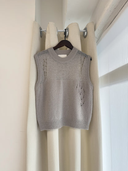 summer sale-cozy knit vest（light grey）