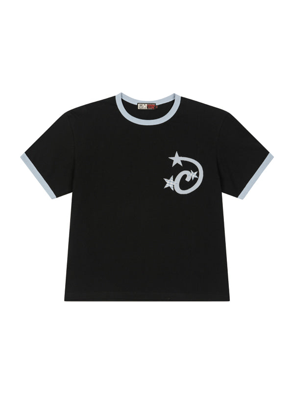 (韓國代購) LOSERSCLUB LSC STAR APPLIQUE CROP RINGER TEE (WHITE/BLACK/GRAY)