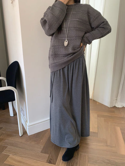 knit pullover with beanie (PRE-ORDER)