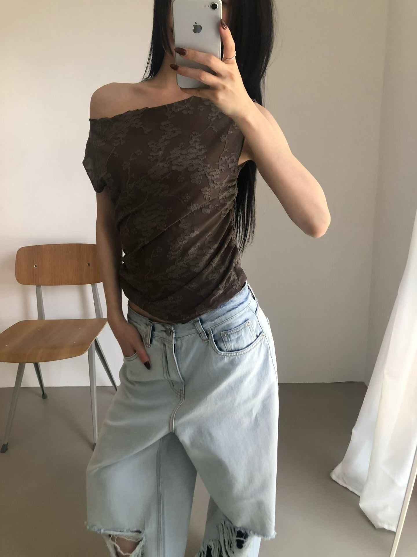 floral vest (black/brown/ivory) 少量現貨