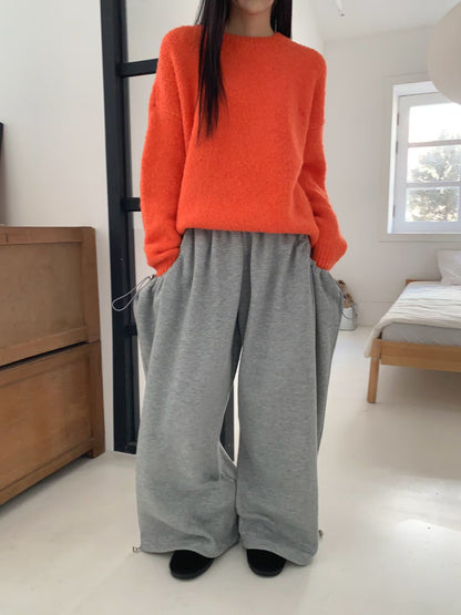 softy knit top (orange/sky blue/pink/grey)