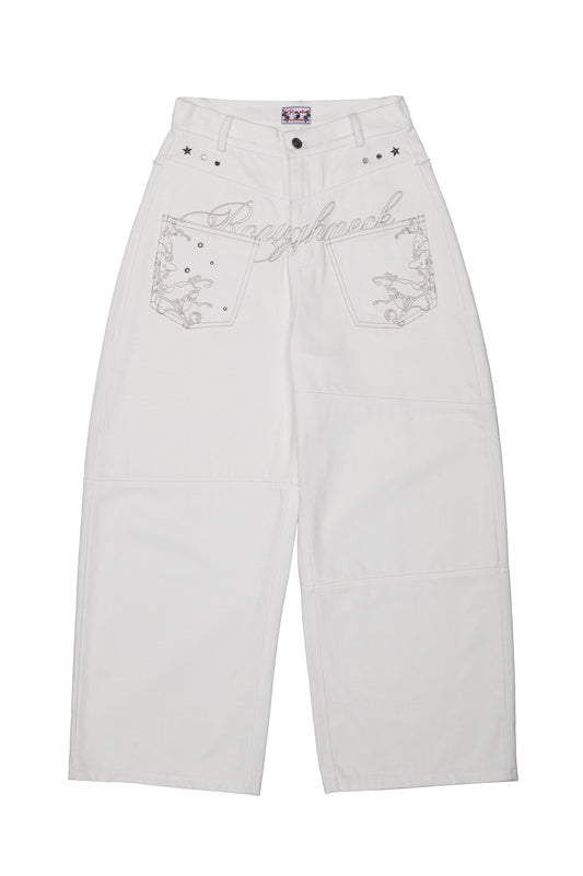 （韓國代購）ROUGHNECK Backflare Curved Pants White（官方14/11後出貨）