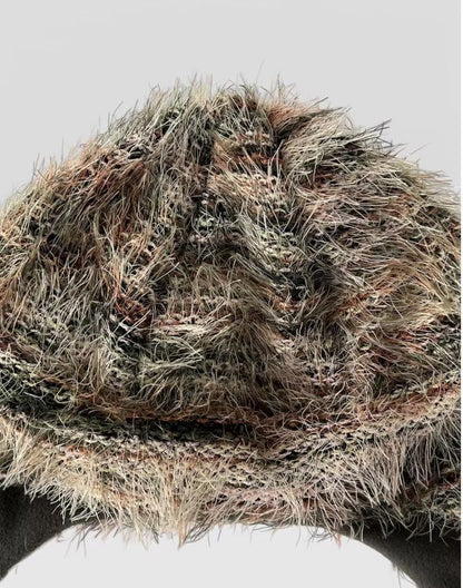 2way striped beanie (red/green）