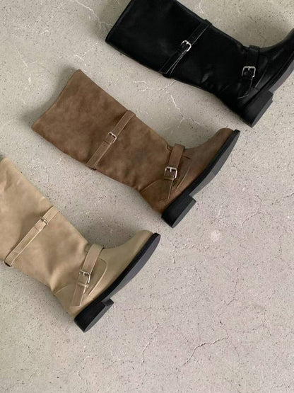 foldable buckle boots(black/brown/beige) (225-250)