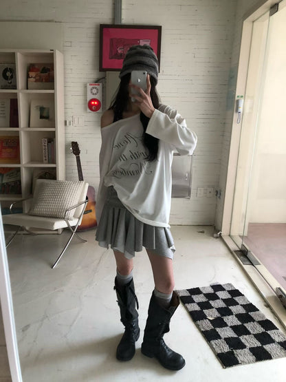 irregular skirt (charcoal/grey/black)