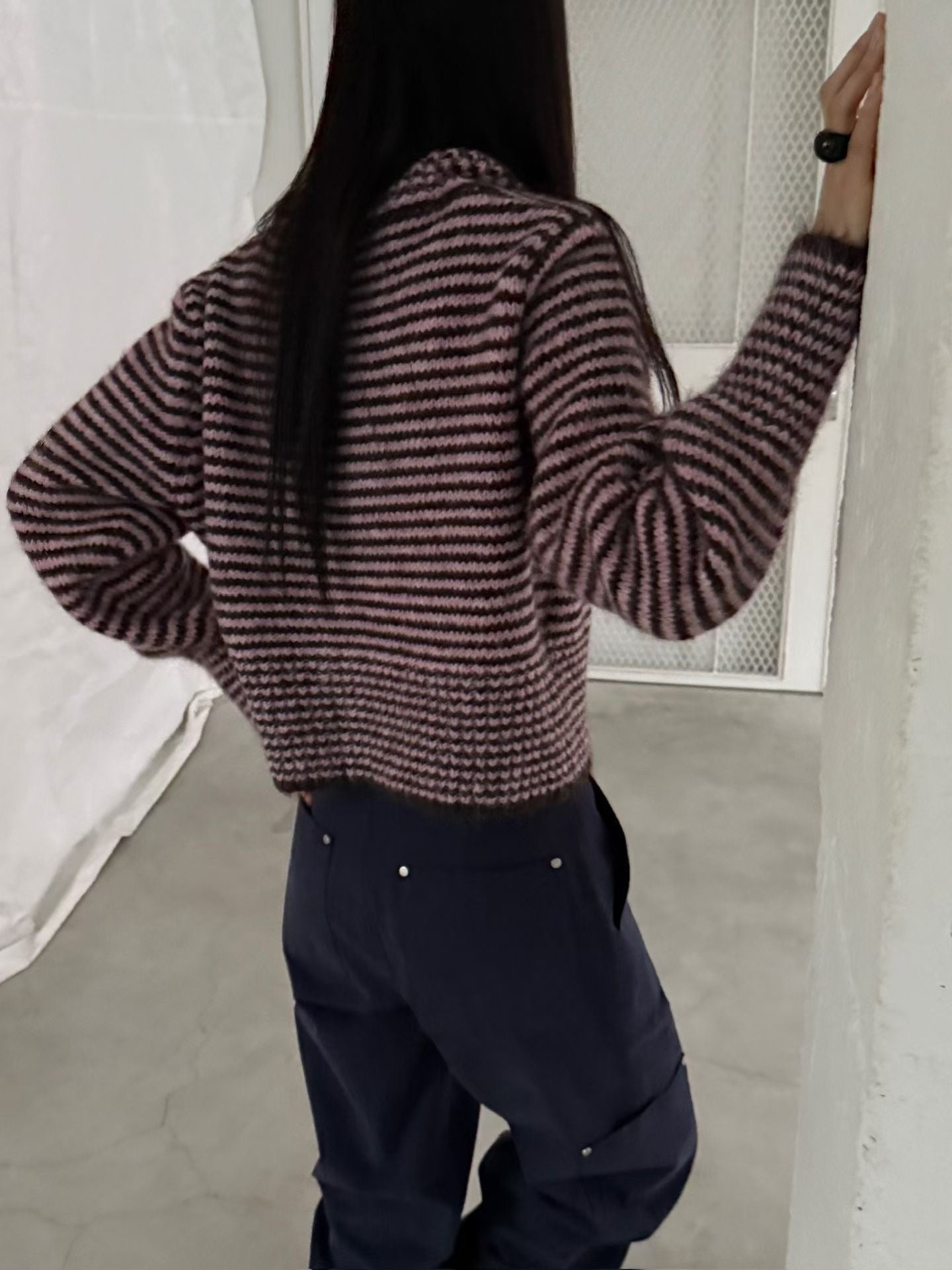 striped knit top (PRE-ORDER)