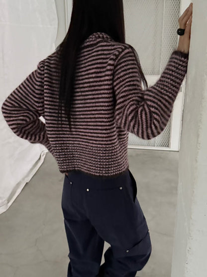 striped knit top (PRE-ORDER)