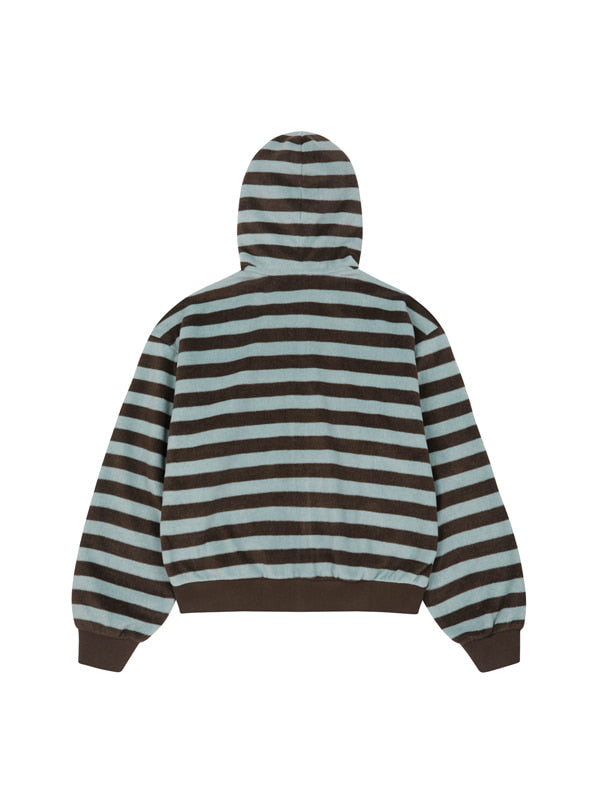 (韓國代購) LSC LOGO STRIPE FLEECE 2-WAY HOODIE ZIP-UP (SKYBLUE)