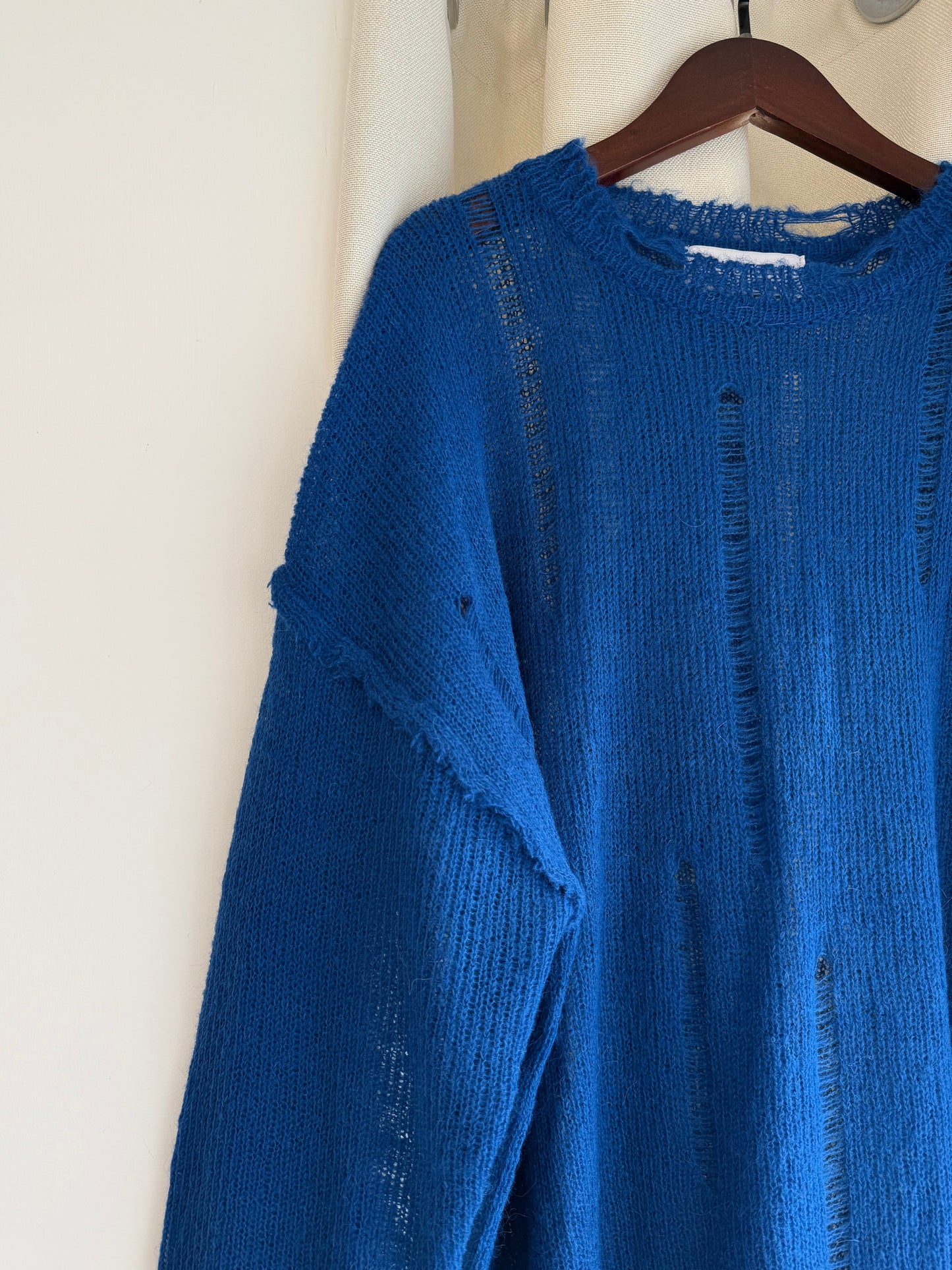 damaged knit top(blue/green)現貨