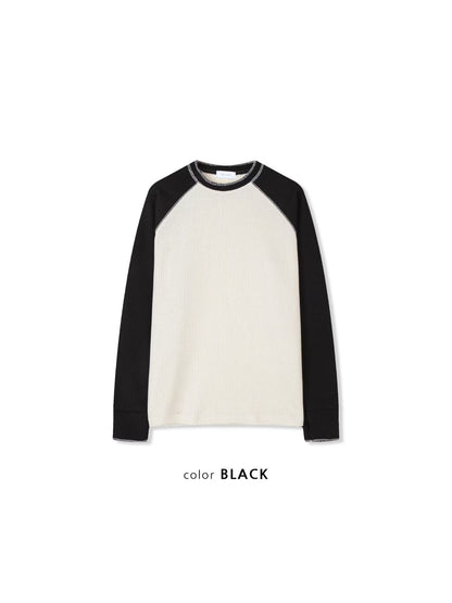 waffle raglan tee(beige/green/black)