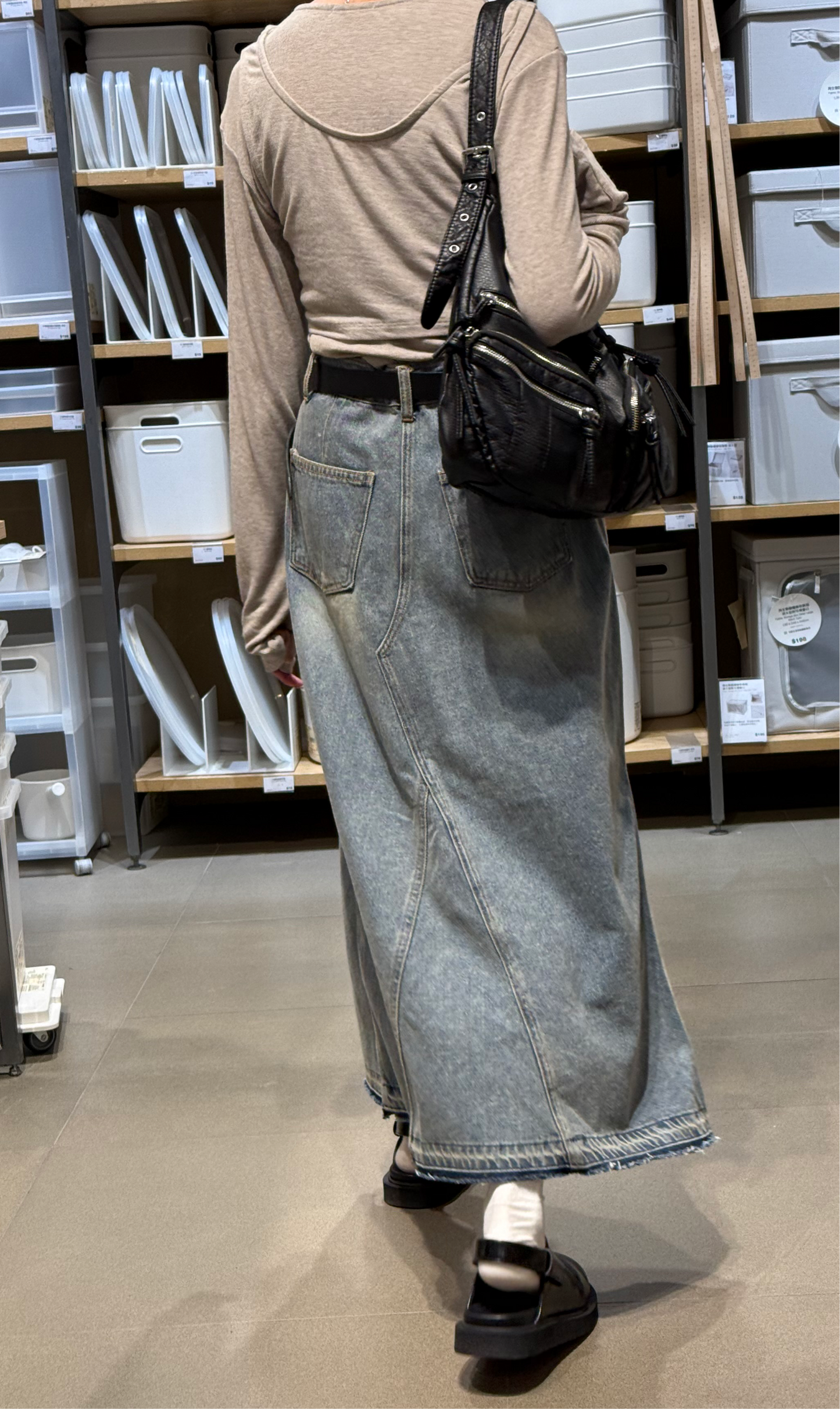 maxi denim skirt(S) (現貨)