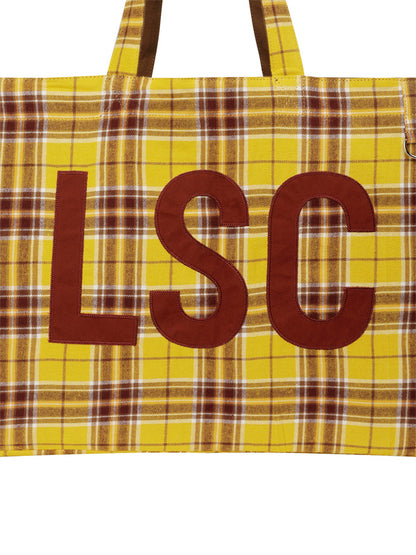 （韓國代購）LSC REVERSIBLE CHECK LOGO BIG ECO BAG (BROWN)（官方22/9後出貨）