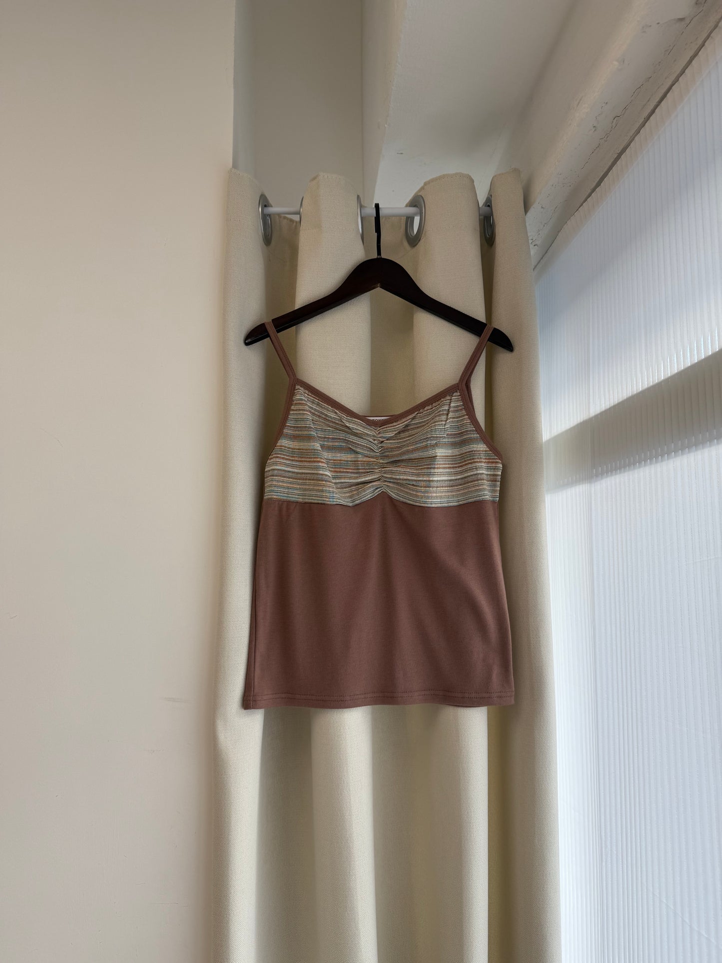 vintage striped vest(brown/grey)