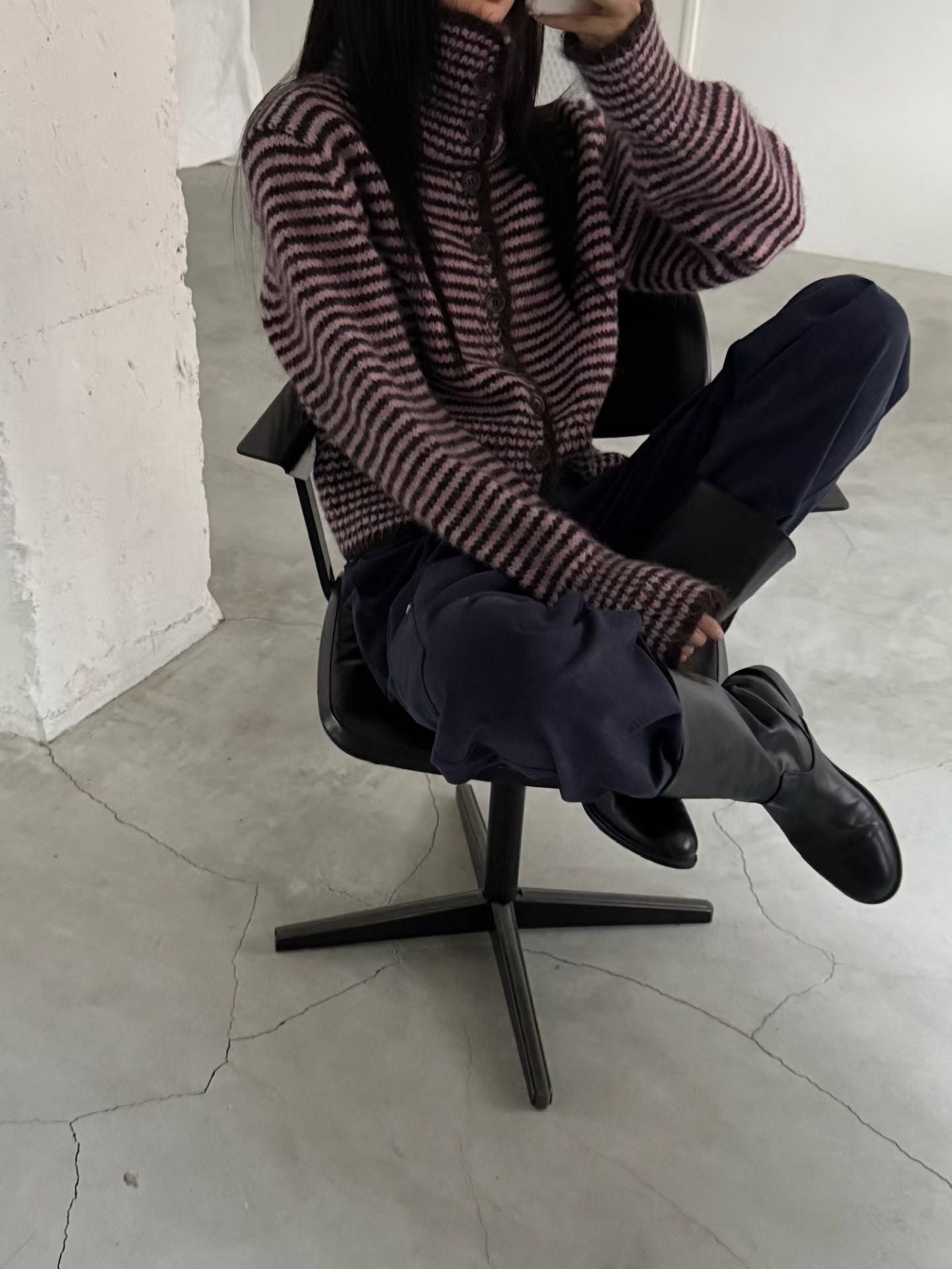 striped knit top (PRE-ORDER)