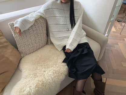 knit pullover with beanie (PRE-ORDER)