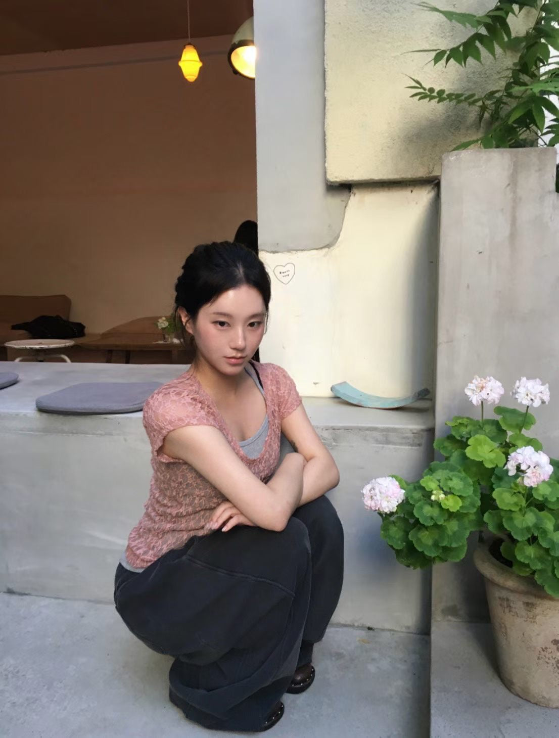 summer lace set top (pink/beige/ivory) 少量現貨
