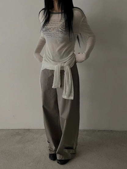 rose tee (ivory/black/charcoal/pink)