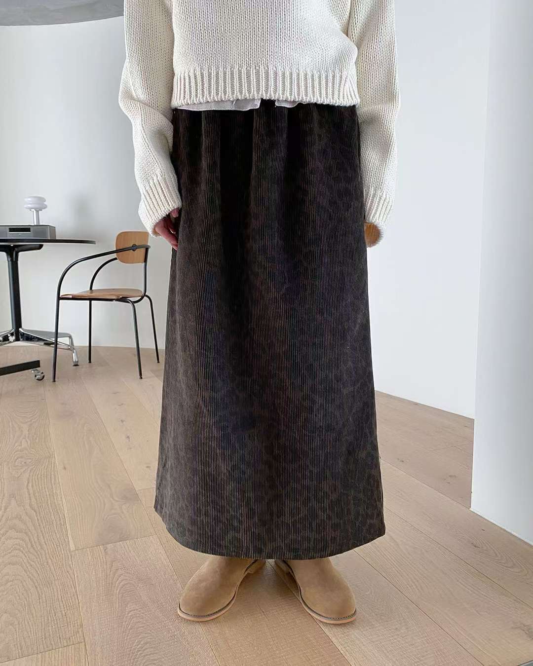leopard corduroy skirt 現貨