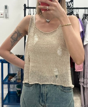 (sale)crop knit vest