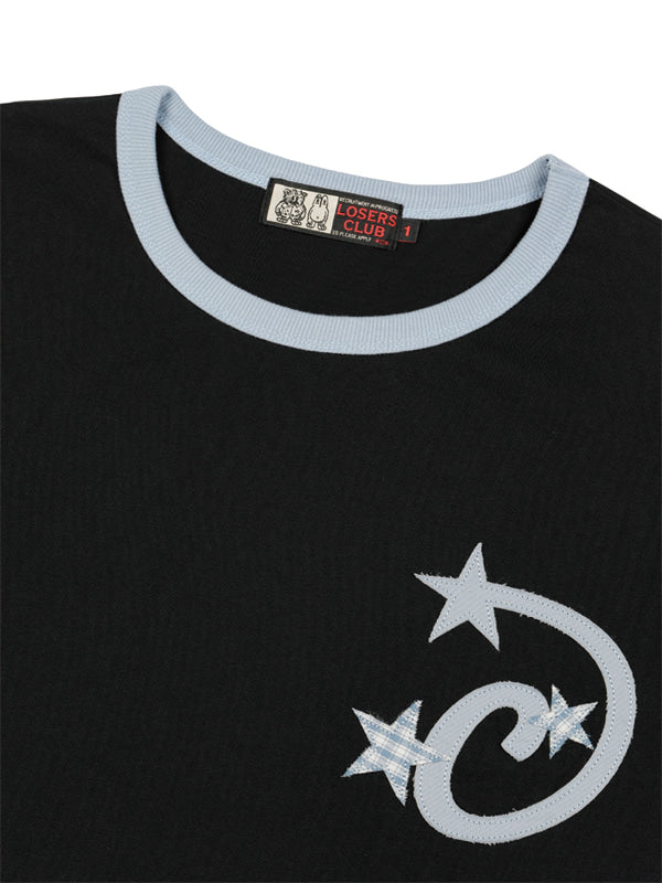 (韓國代購) LOSERSCLUB LSC STAR APPLIQUE CROP RINGER TEE (WHITE/BLACK/GRAY)