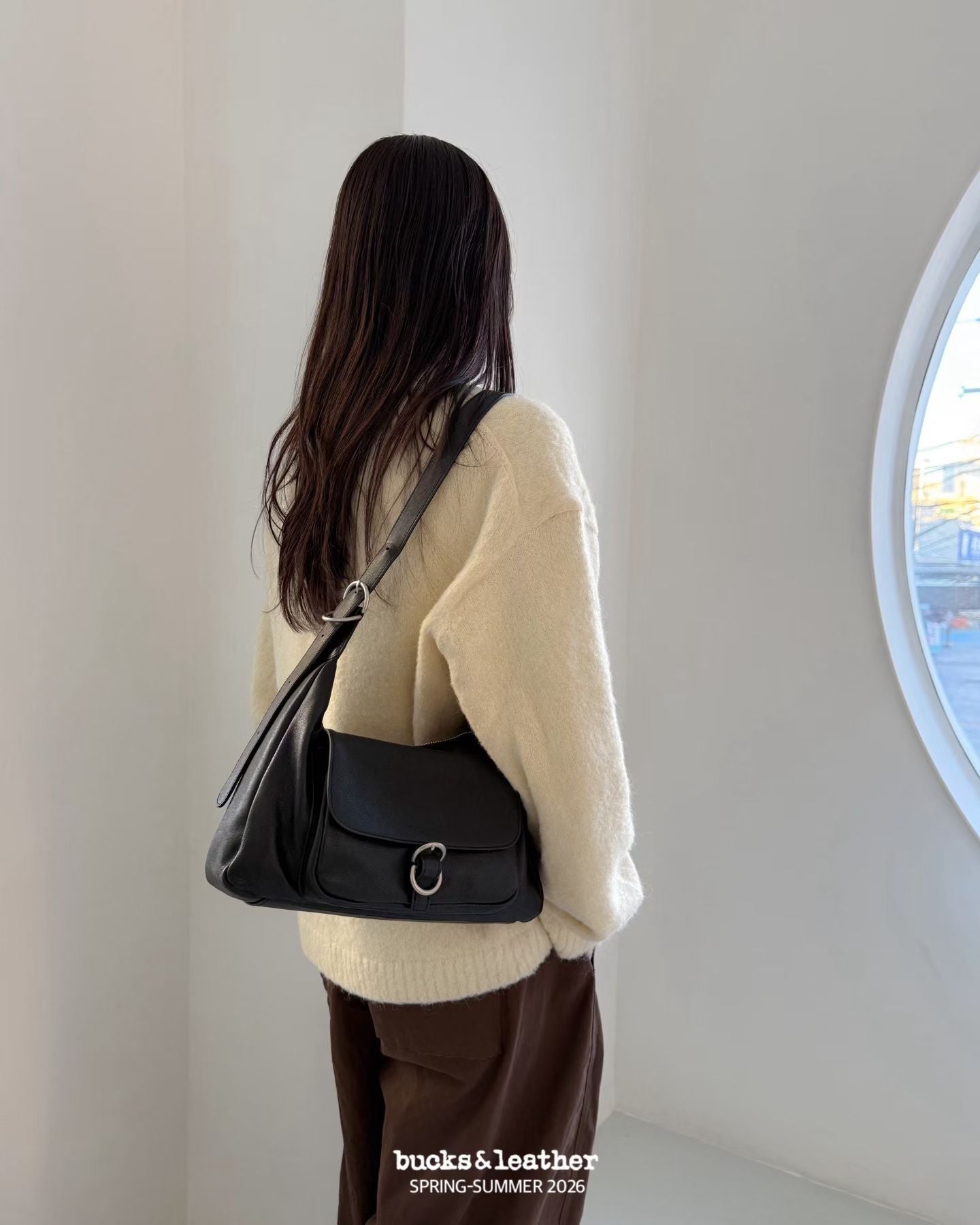 韓國代購：bucks & leather hobo bag