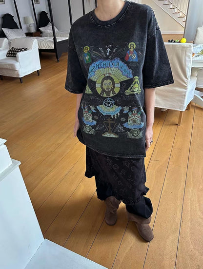 floral skirt(brown/black)