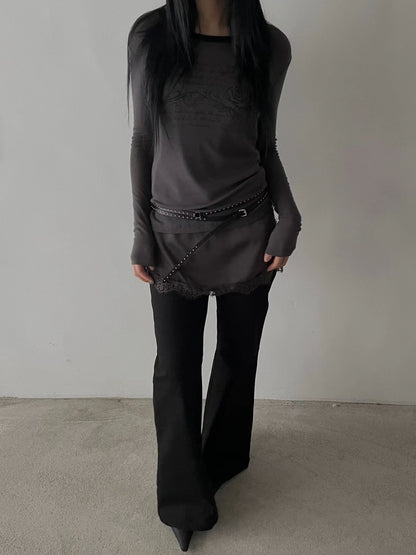 rose tee (ivory/black/charcoal/pink)