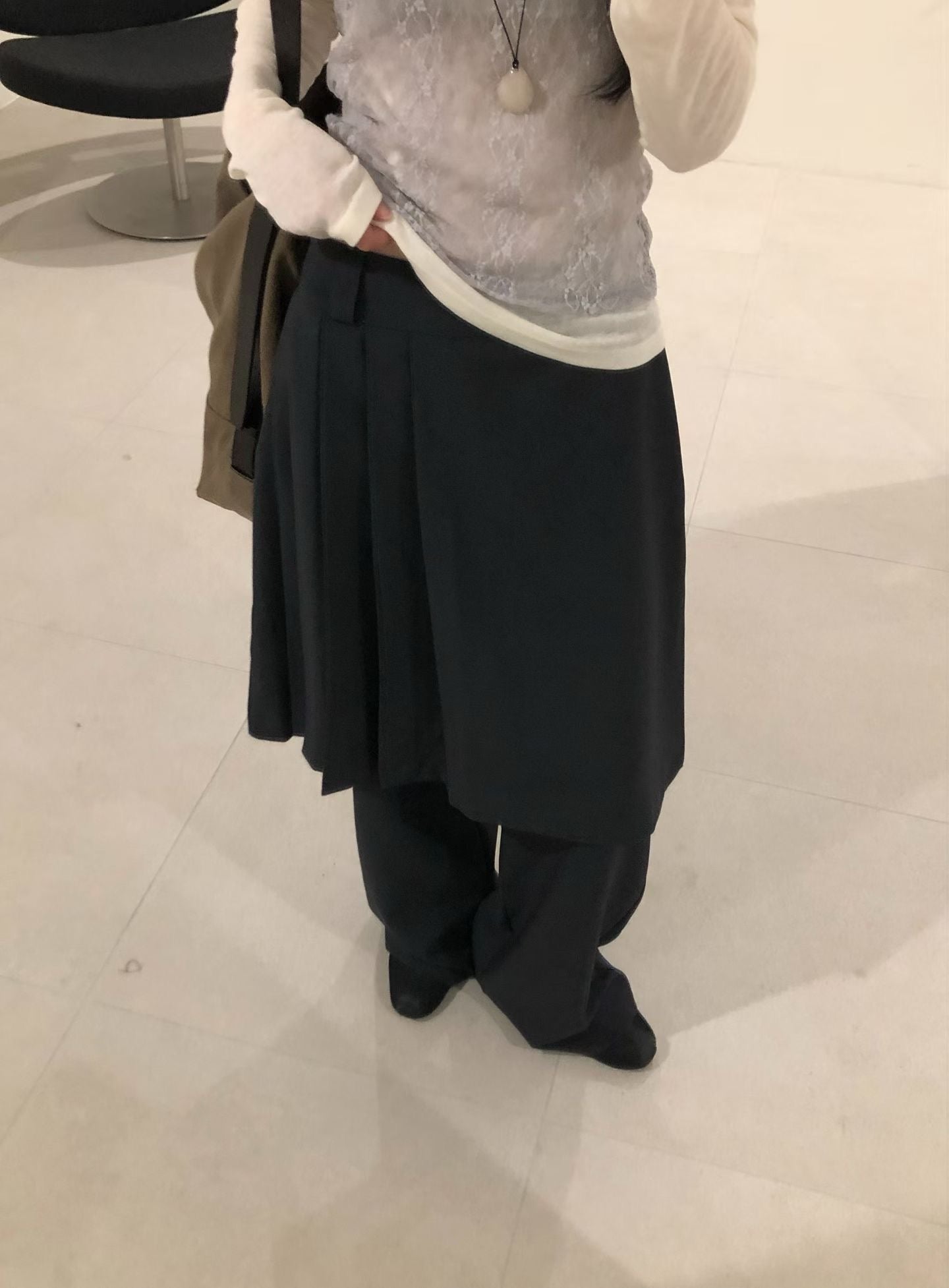 lace set top (grey/ivory/black)