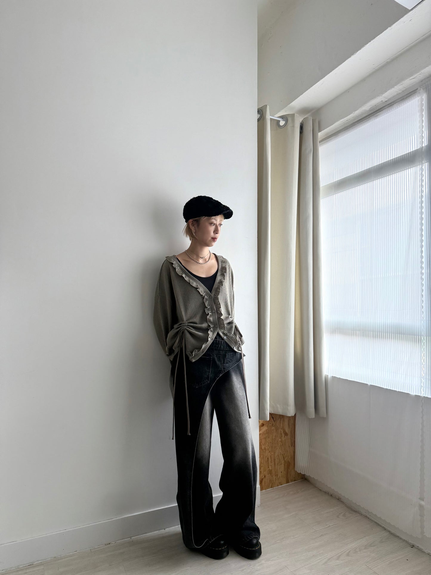 layered jeans(black)(s/m)現貨