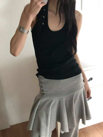 irregular skirt (charcoal/grey/black)
