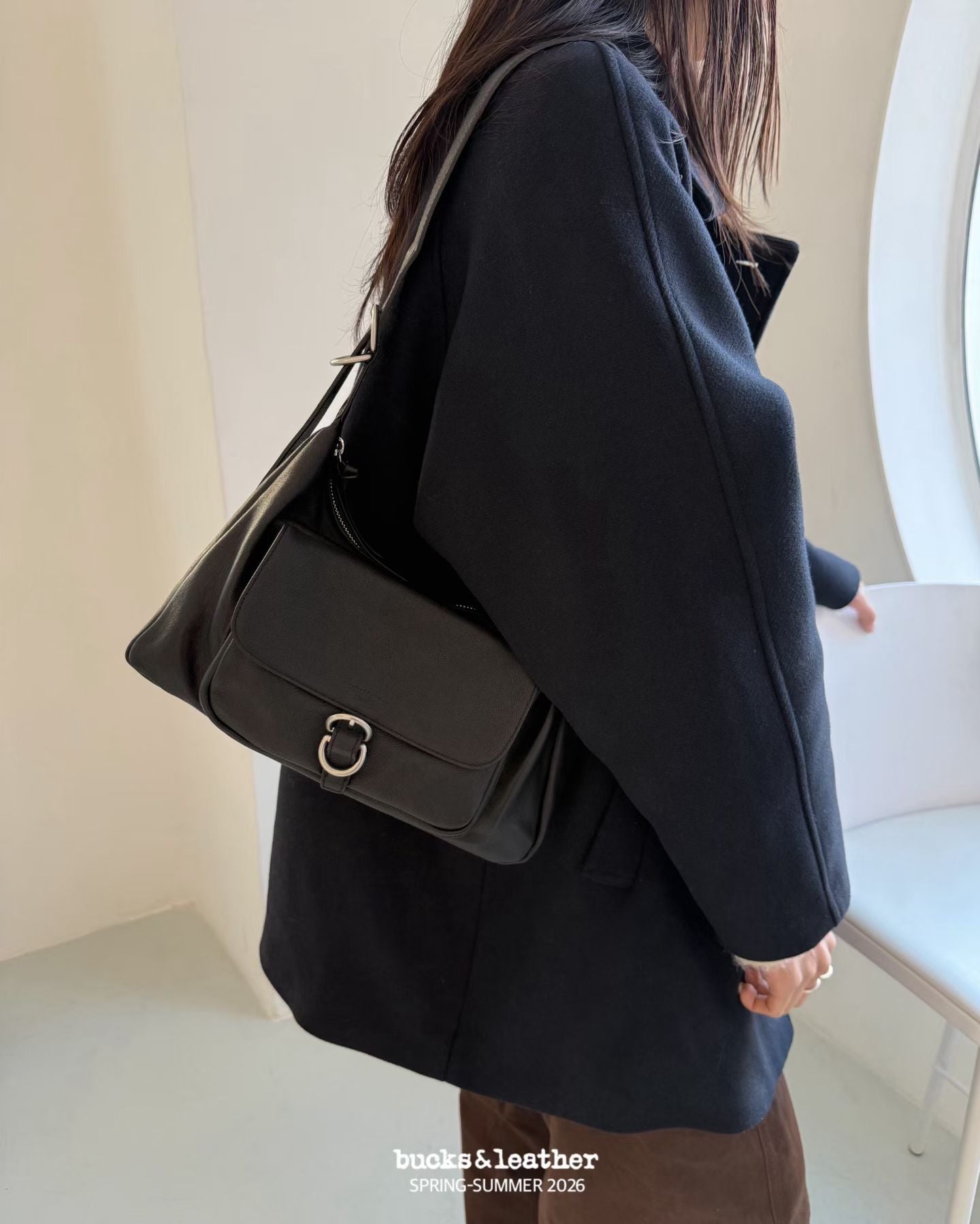 韓國代購：bucks & leather hobo bag