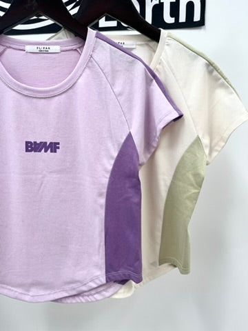 (sale)crop tee(purple/beige)