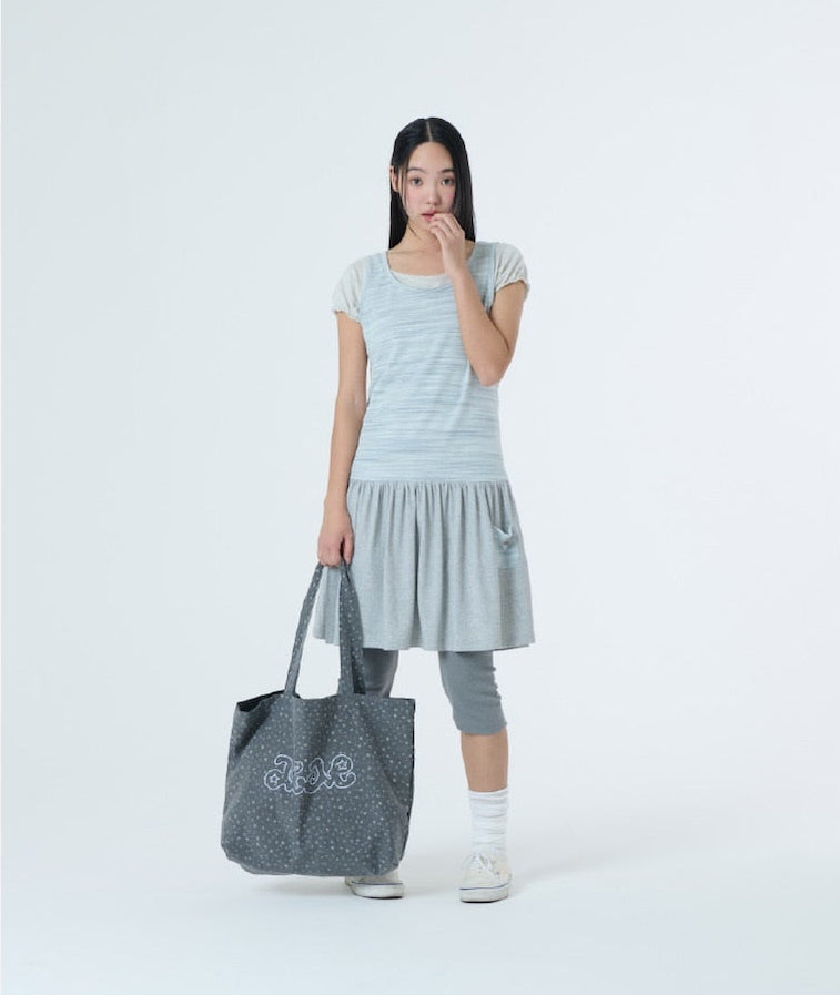 （韓國代購）AEAE breeze tote bag(leopard grey/flower charcoal)