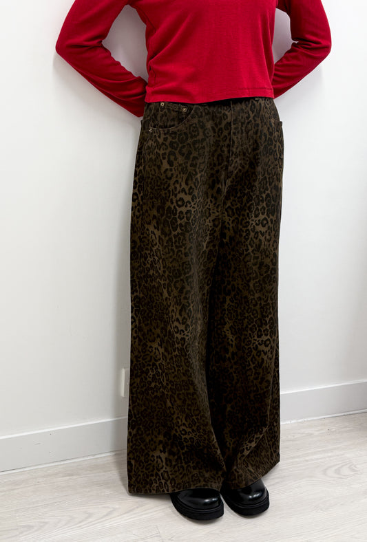 leopard wide pants(店主推介!)(unisex)(現貨）