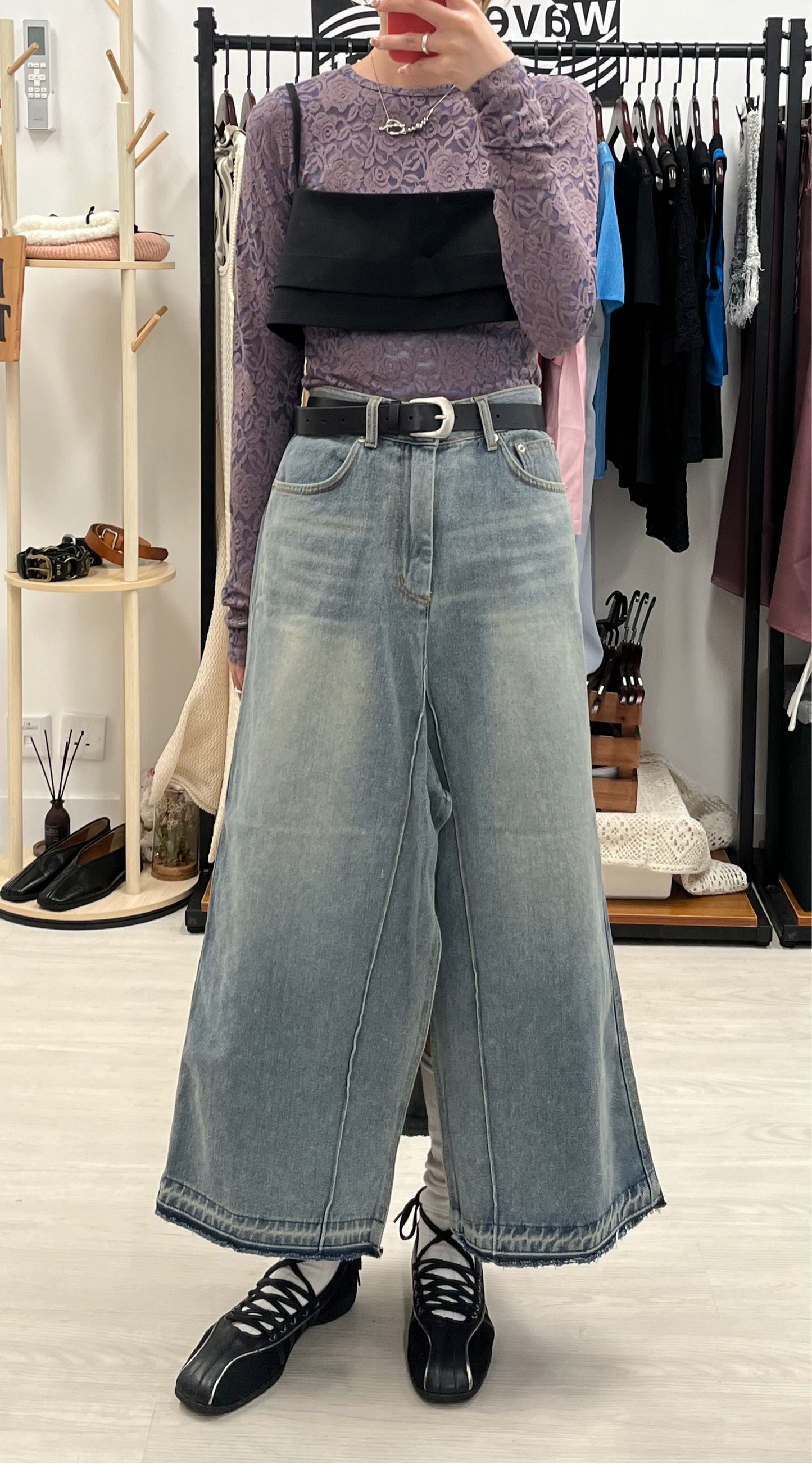 maxi denim skirt(S) (現貨)