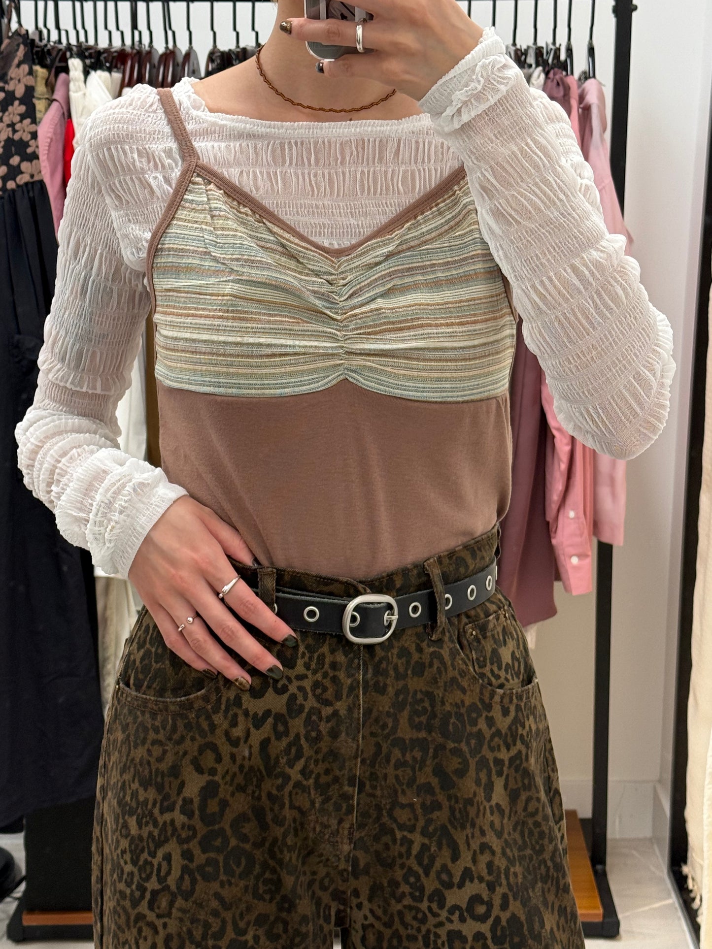 daily sheer top(white/brown/black)