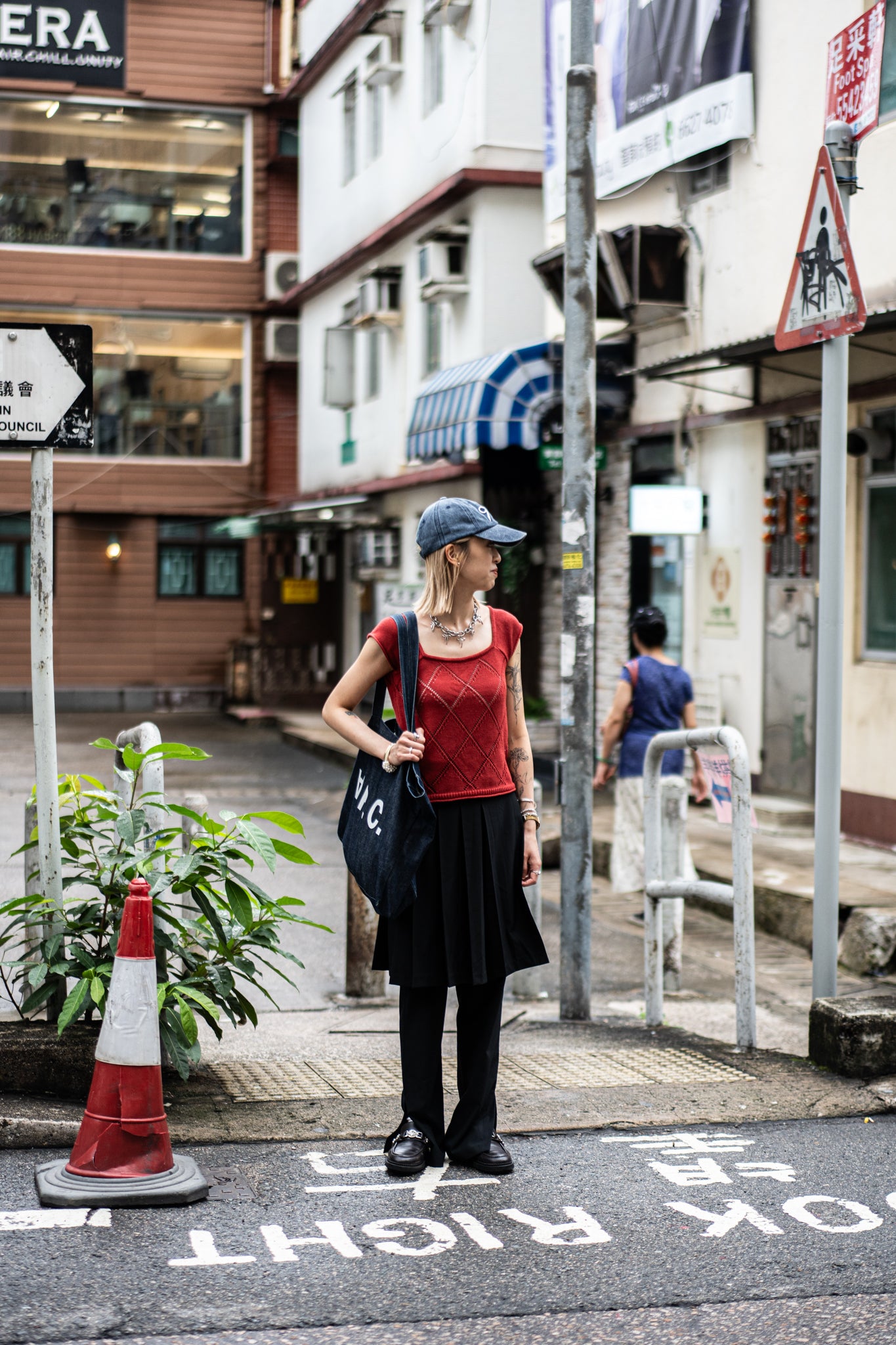 (sale)pleated skirt+pants set(grey/black)