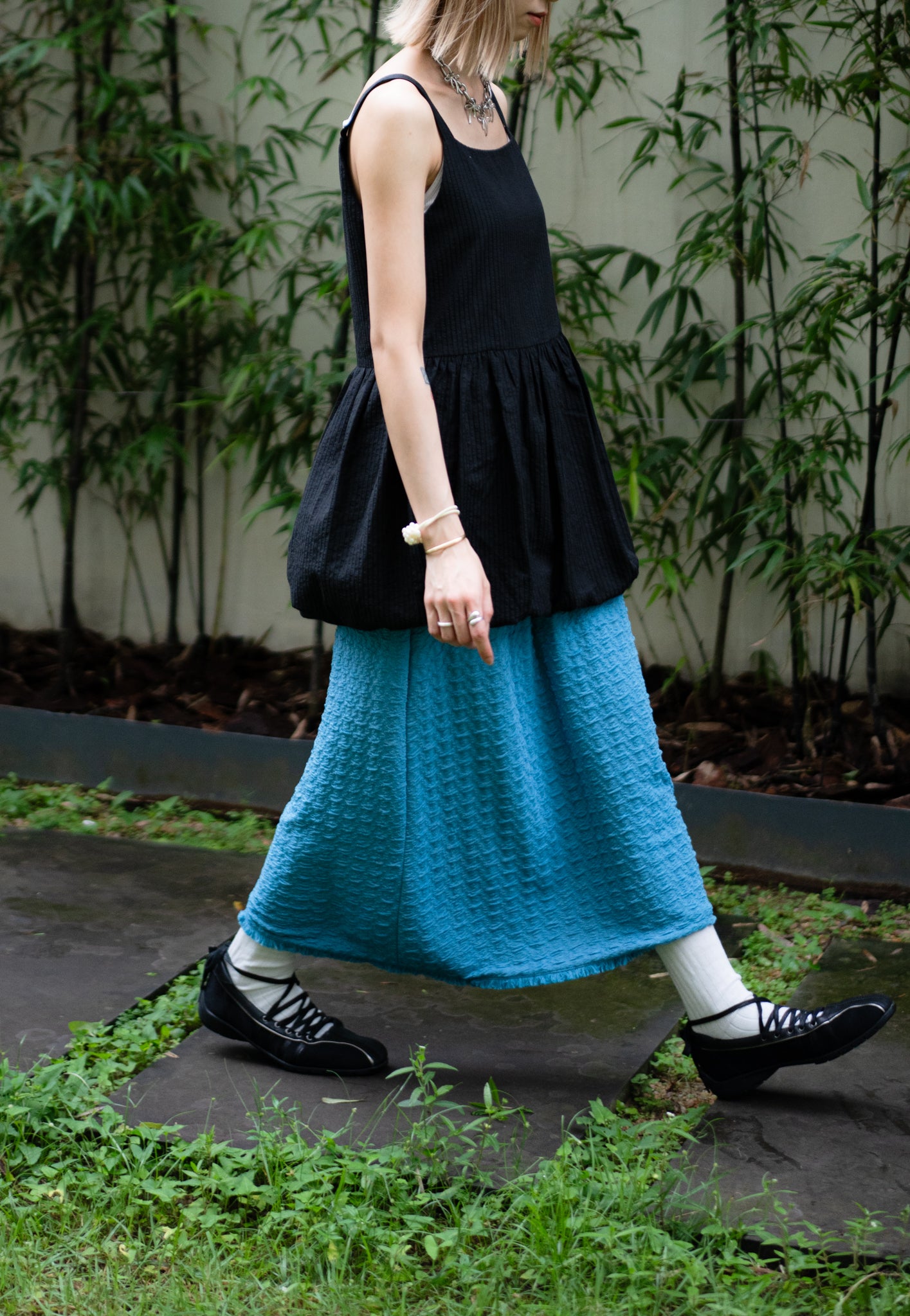 (SUMMER SALE))texture skirt(brown)