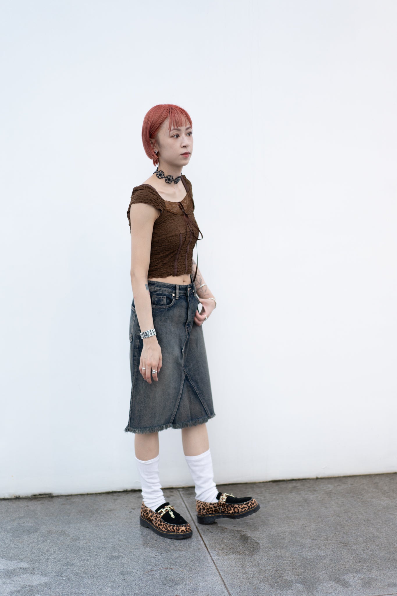 （sale）vintage midi denim skirt(s/m)現貨