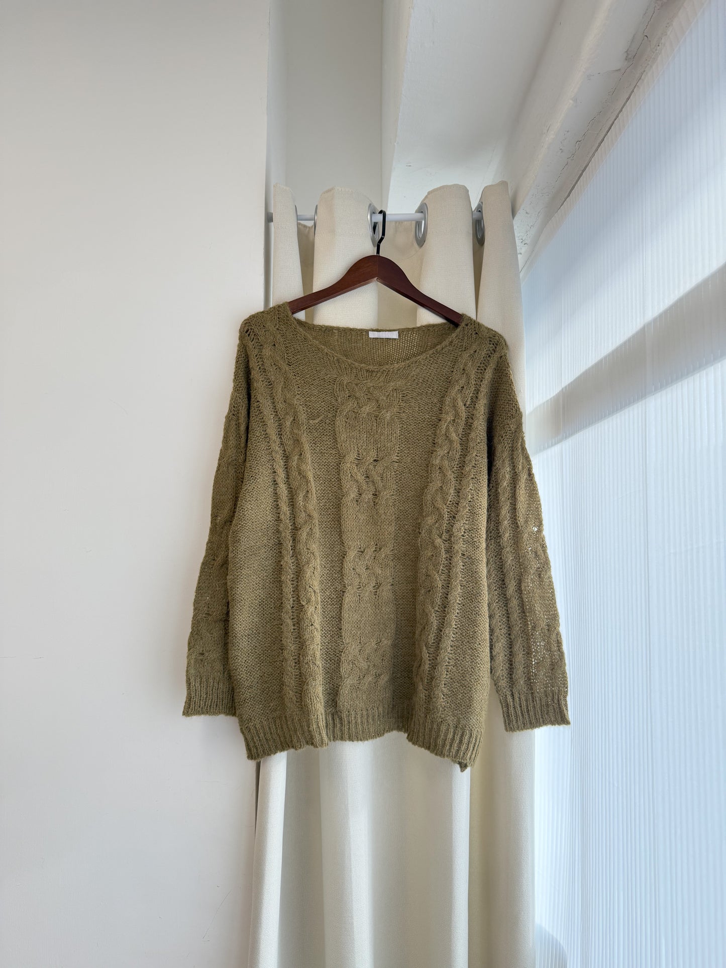 wide neck knit top