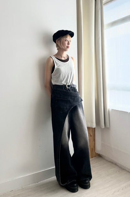 layered jeans(black)(s/m)現貨