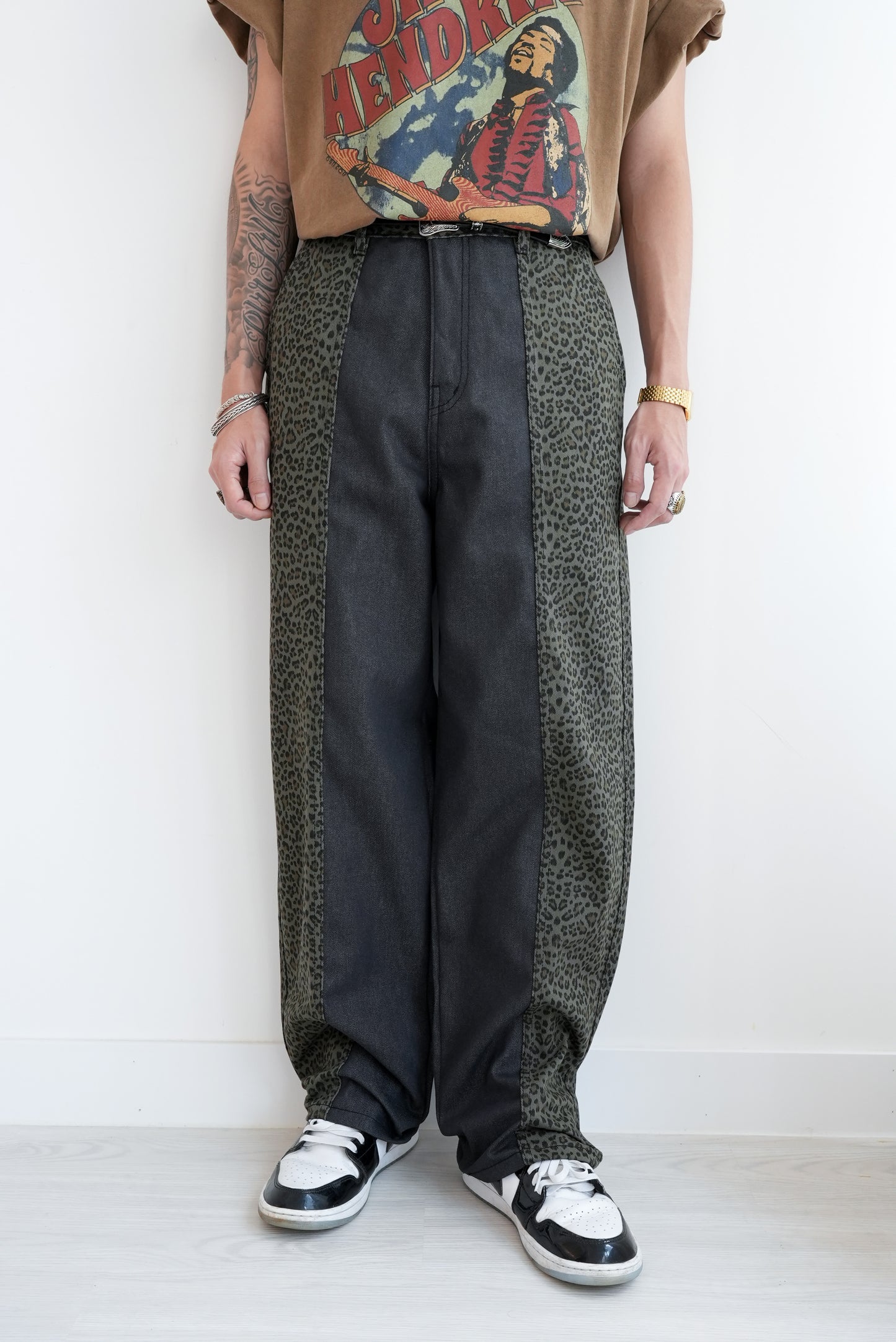 (低於批發價發售)(SUMMER SALE) LITTLE LEOPARD PRINT PANTS-GREEN(M)